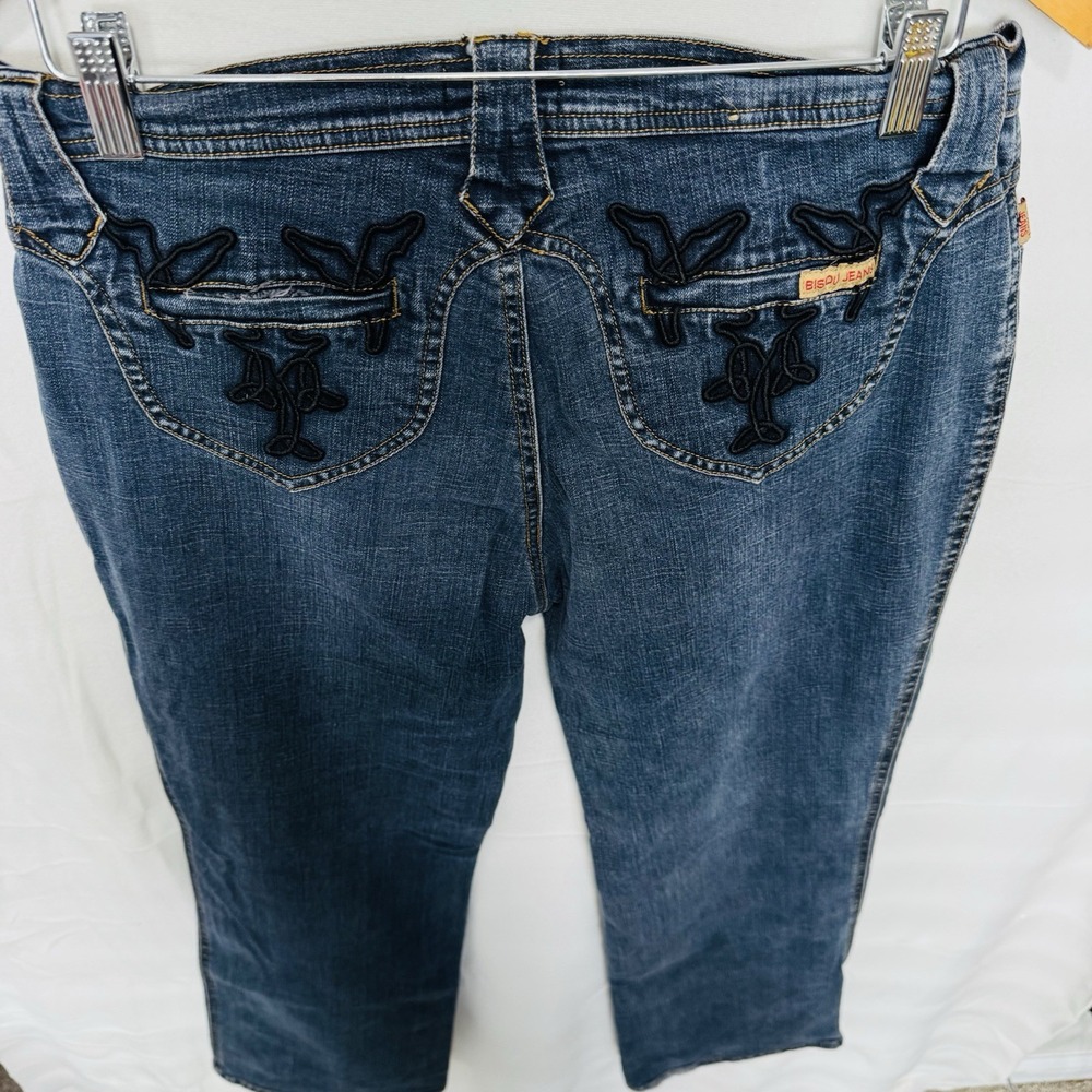 Bsou Jeans Wide‎ Legs Embroidered Legs & Pockets Sz 12 - Picture 11 of 15